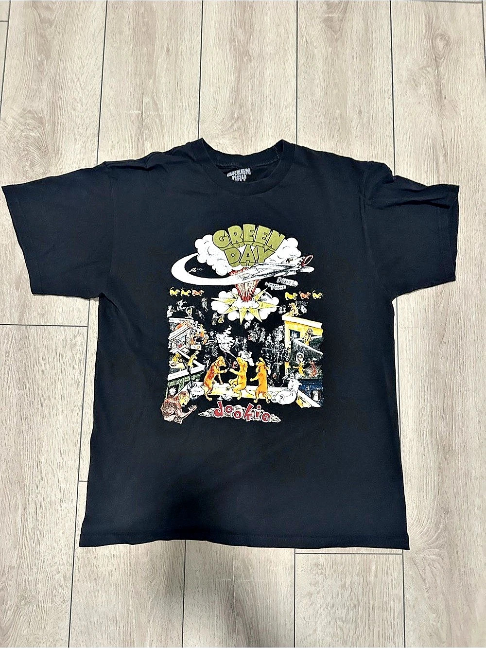 Green Day Dookie Graphic T-Shirt in Black Size Large